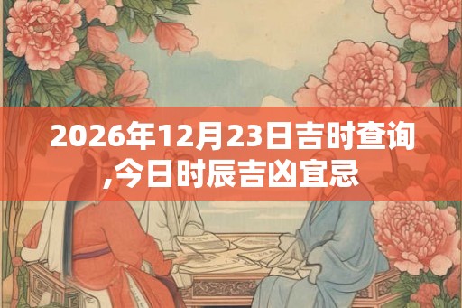 2026年12月23日吉时查询,今日时辰吉凶宜忌