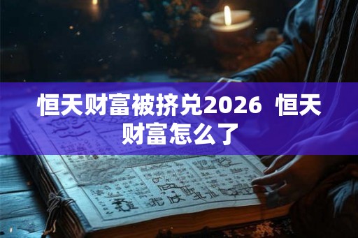 恒天财富被挤兑2026  恒天财富怎么了