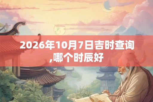 2026年10月7日吉时查询,哪个时辰好