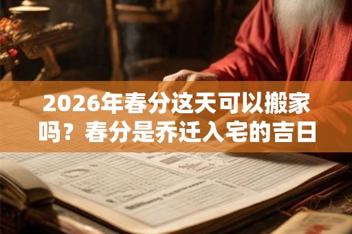 2026年春分这天可以搬家吗?春分是乔迁入宅的吉日吗? 2026年春分这天可以搬家吗?春分是乔迁入宅的吉日吗?