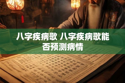 八字疾病歌 八字疾病歌能否预测病情