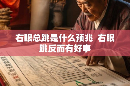 右眼总跳是什么预兆  右眼跳反而有好事