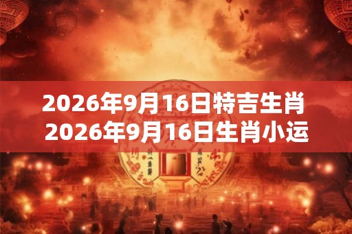 2026年9月16日特吉生肖 2026年9月16日生肖小运播报