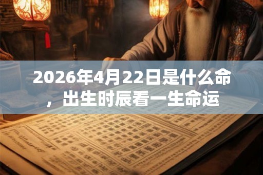 2026年4月22日是什么命，出生时辰看一生命运