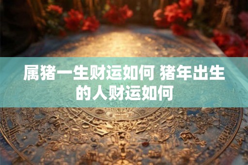 属猪一生财运如何 猪年出生的人财运如何