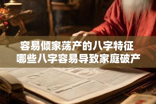 容易倾家荡产的八字特征 哪些八字容易导致家庭破产