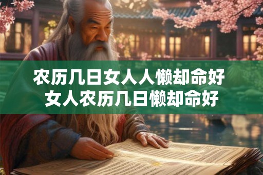 农历几日女人人懒却命好 女人农历几日懒却命好