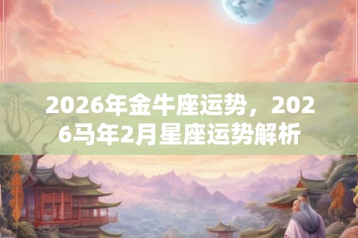2026年金牛座运势，2026马年2月星座运势解析