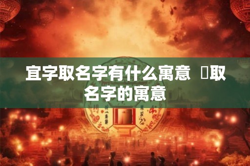 宜字取名字有什么寓意  杍取名字的寓意