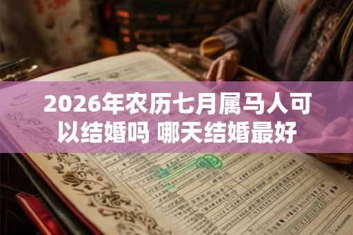 2026年农历七月属马人可以结婚吗 哪天结婚最好
