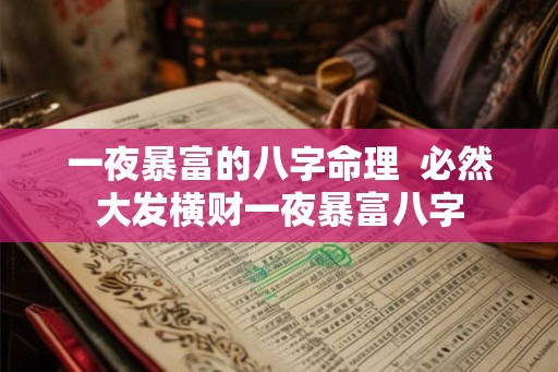 一夜暴富的八字命理 必然大发横财一夜暴富八字 一夜暴富的八字命理 必然大发横财一夜暴富八字