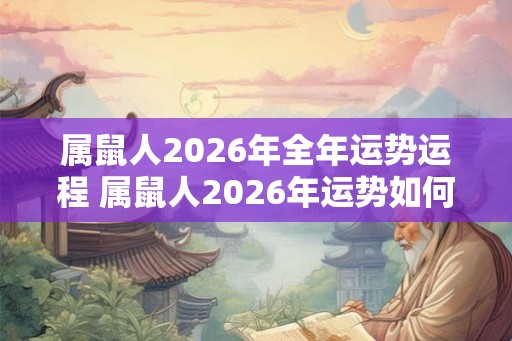 属鼠人2026年全年运势运程 属鼠人2026年运势如何