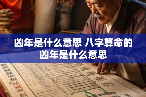 凶年是什么意思 八字算命的凶年是什么意思