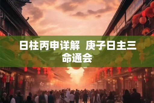 日柱丙申详解  庚子日主三命通会