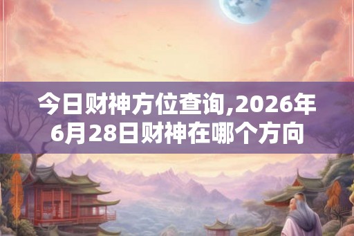 今日财神方位查询,2026年6月28日财神在哪个方向