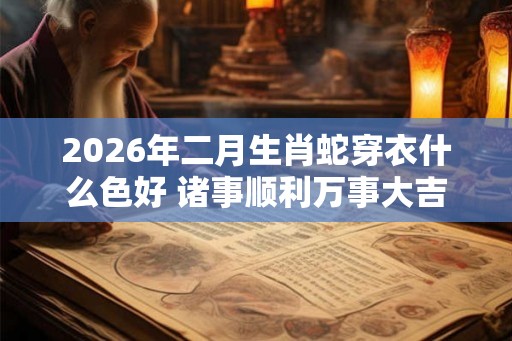 2026年二月生肖蛇穿衣什么色好 诸事顺利万事大吉