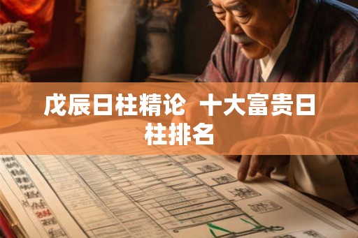 戊辰日柱精论  十大富贵日柱排名