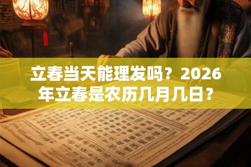 立春当天能理发吗？2026年立春是农历几月几日？