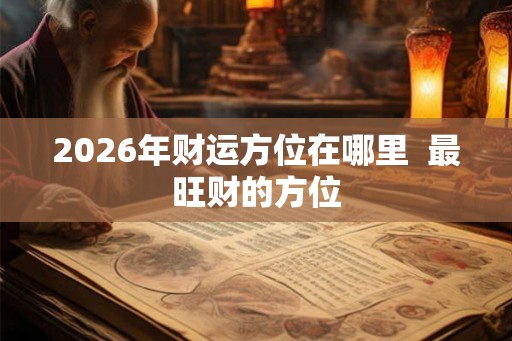 2026年财运方位在哪里  最旺财的方位