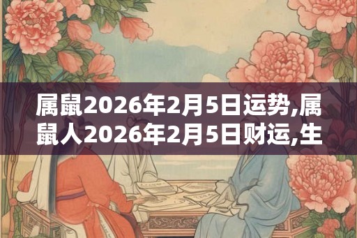 属鼠2026年2月5日运势,属鼠人2026年2月5日财运,生肖鼠2026年2月5日运势