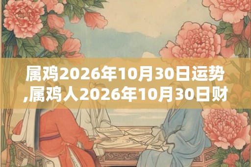 属鸡2026年10月30日运势,属鸡人2026年10月30日财运,生肖鸡2026年10月30日运势