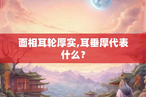 面相耳轮厚实,耳垂厚代表什么？