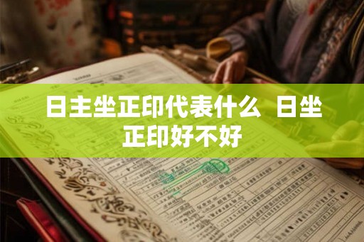 日主坐正印代表什么  日坐正印好不好