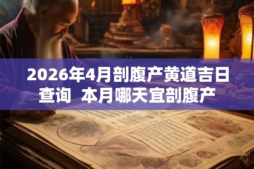 2026年4月剖腹产黄道吉日查询  本月哪天宜剖腹产
