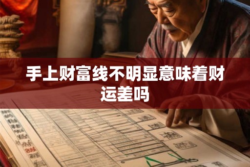 手上财富线不明显意味着财运差吗