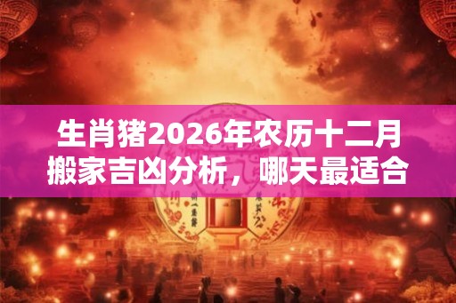 生肖猪2026年农历十二月搬家吉凶分析，哪天最适合搬家？