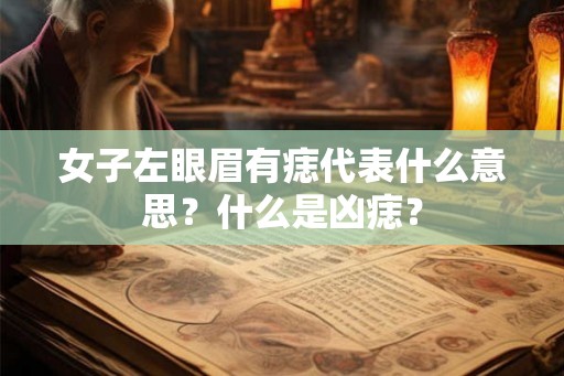 女子左眼眉有痣代表什么意思?什么是凶痣? 女子左眼眉有痣代表什么意思?什么是凶痣?