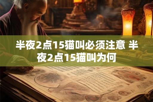 半夜2点15猫叫必须注意 半夜2点15猫叫为何