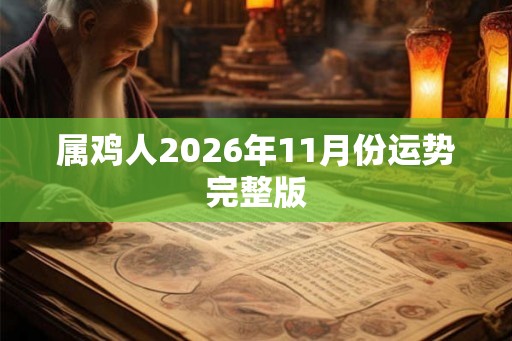 属鸡人2026年11月份运势完整版