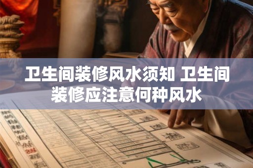 卫生间装修风水须知 卫生间装修应注意何种风水