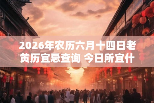 2026年农历六月十四日老黄历宜忌查询 今日所宜什么