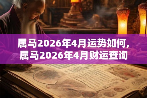属马2026年4月运势如何,属马2026年4月财运查询