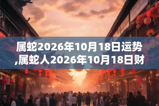 属蛇2026年10月18日运势,属蛇人2026年10月18日财运,生肖蛇2026年10月18日运势