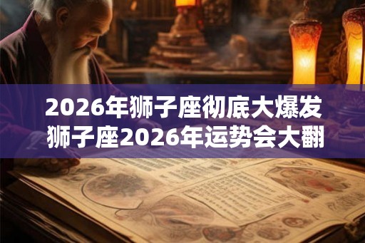 2026年狮子座彻底大爆发 狮子座2026年运势会大翻身吗 2026年狮子座彻底大爆发 狮子座2026年运势会大翻身吗
