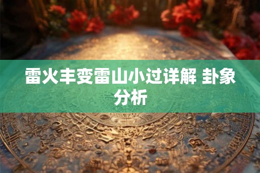 雷火丰变雷山小过详解 卦象分析 雷火丰变雷山小过详解 卦象分析