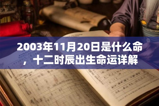 2003年11月20日是什么命，十二时辰出生命运详解