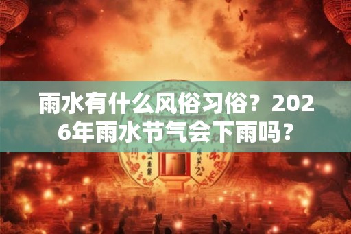 雨水有什么风俗习俗?2026年雨水节气会下雨吗? 雨水有什么风俗习俗?2026年雨水节气会下雨吗?