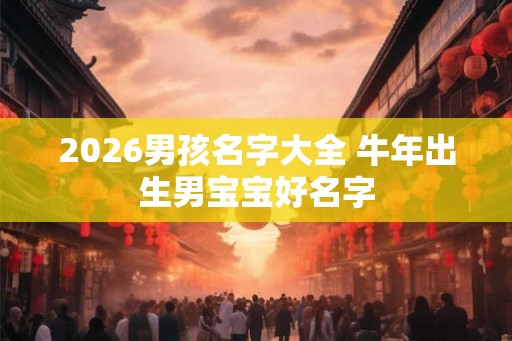 2026男孩名字大全 牛年出生男宝宝好名字