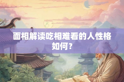 面相解读吃相难看的人性格如何？