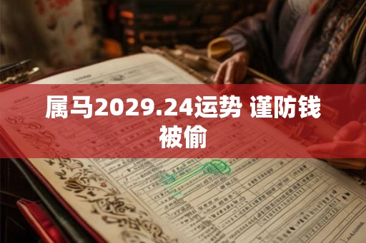 属马2029.24运势 谨防钱被偷
