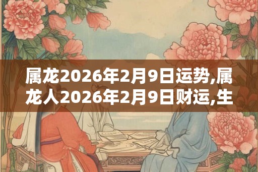 属龙2026年2月9日运势,属龙人2026年2月9日财运,生肖龙2026年2月9日运势 属龙2026年2月9日运势,属龙人2026年2月9日财运,生肖龙2026年2月9日运势
