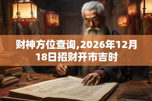 财神方位查询,2026年12月18日招财开市吉时 财神方位查询,2026年12月18日招财开市吉时