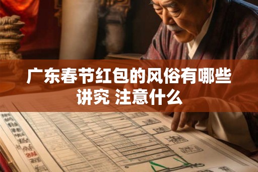 广东春节红包的风俗有哪些讲究 注意什么