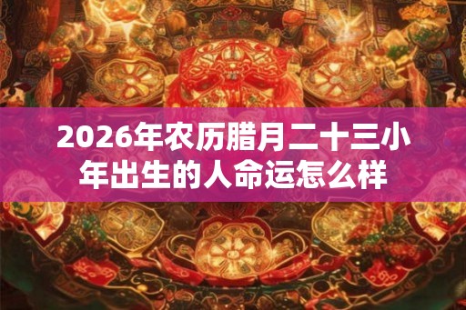 2026年农历腊月二十三小年出生的人命运怎么样