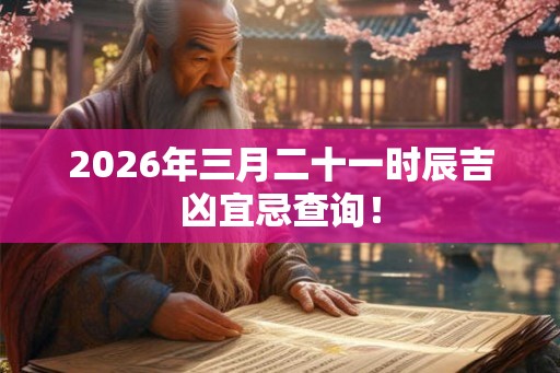 2026年三月二十一时辰吉凶宜忌查询！