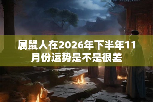 属鼠人在2026年下半年11月份运势是不是很差